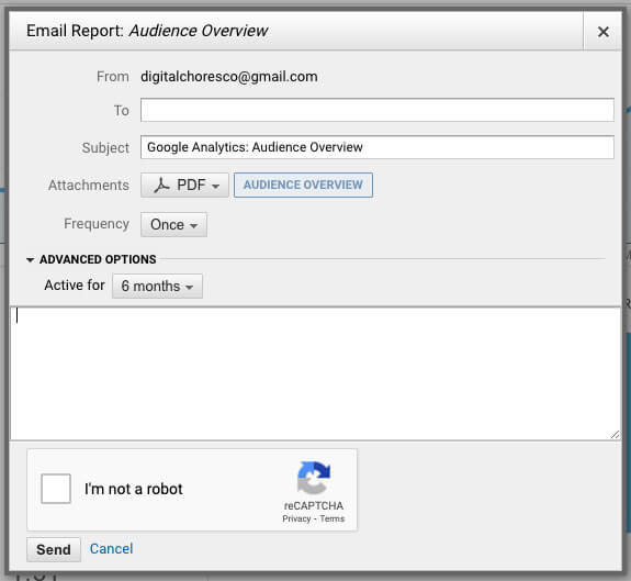 google analytics email reports schedule